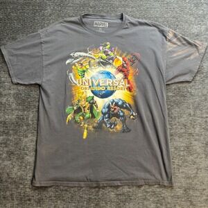 Marvel Universal Orlando Resort T-Shirt Mens 2XL Grey Venom Loki Graphic Tee